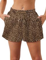 Shorts Eutten Women Camo Sweat, cintura elástica com bolsos Shorts Eutten Women Camo Sweat, cintura elástica com bolsos