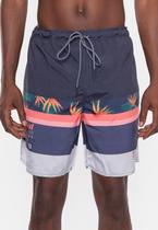 Shorts Fatal Sintético Wilde Azul com laranja