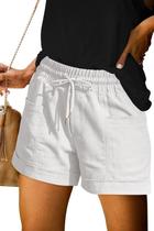 Shorts FEKOAFE 2026, casuais de verão, de cintura alta, brancos para mulheres