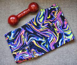 Shorts Feminino Academia Estampado Fitness Cintura Alta Meia Coxa Suplex Esportes Shorts Feminino Academia Estampado Fitness Cintura Alta Meia Coxa Suplex Esportes