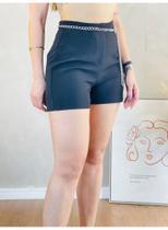 Shorts feminino alfaiataria azul tamanho GG Shorts feminino alfaiataria azul tamanho GG