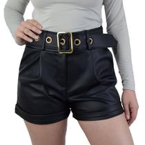 Shorts Feminino Bill Com Cinto Preto