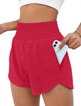 Shorts Feminino BMJL Cintura Alta com Bolso com Zíper para Corrida Shorts Feminino BMJL Cintura Alta com Bolso com Zíper para Corrida