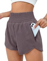 Shorts Feminino BMJL Cintura Alta para Corrida com Bolso com Zíper Shorts Feminino BMJL Cintura Alta para Corrida com Bolso com Zíper
