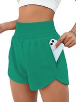 Shorts Feminino BMJL Cintura Alta para Corrida com Bolso com Zíper Shorts Feminino BMJL Cintura Alta para Corrida com Bolso com Zíper