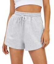 Shorts Feminino Casual de Verão AUTOMET Cinza Moletom M Shorts Feminino Casual de Verão AUTOMET Cinza Moletom M