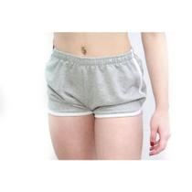 Shorts Feminino Cintura Alta Moletinho Liso Com Detalhe Lateal