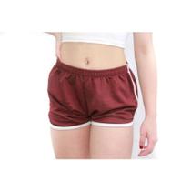 Shorts Feminino Cintura Alta Moletinho Liso Com Detalhe Lateal