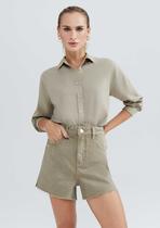 Shorts Feminino Cintura Média Em Sarja