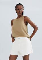 Shorts Feminino Cintura Média Em Sarja - Hering Shorts Feminino Cintura Média Em Sarja - Hering