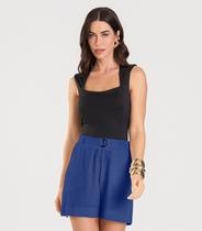 Shorts Feminino Com Cinto Dianna Azul