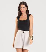 Shorts Feminino Com Cinto Dianna Bege