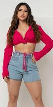 Shorts Feminino com cinto rosa - 719 Shorts Feminino com cinto rosa - 719
