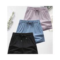 Shorts feminino de treino Dry Fit Para Academia esportivo casual Tecido Ceda Leve e Gelado