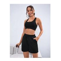 Shorts feminino de treino Dry Fit Para Academia esportivo casual Tecido Ceda Leve e Gelado