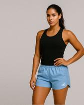 Shorts Feminino de Treino Tactel Azul Bebê - SUMMER PRO com Bolsos Academia Shorts Feminino de Treino Tactel Azul Bebê - SUMMER PRO com Bolsos Academia