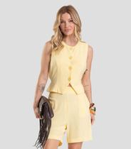 Shorts Feminino em Linho Dianna Amarelo