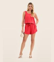 Shorts Feminino Em Linho Endless Laranja