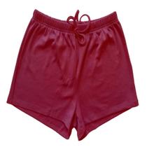 Shorts Feminino em Malha de Ribana com Cadarço Cintura Lisa Pink Tamanho P Basic+