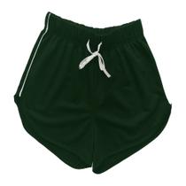 Shorts feminino em malha moletinho, com cadarço cintura, lisa, cor verde, marca basic+, tamanhop g