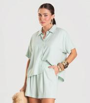 Shorts Feminino Em Tecido de Viscose Dianna Verde Shorts Feminino Em Tecido de Viscose Dianna Verde