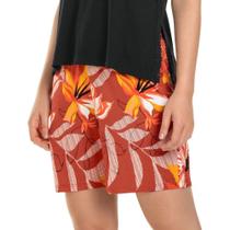 Shorts Feminino Estampado Em Viscolycra Soltinho P Ao Gg