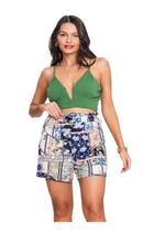 Shorts Feminino Estampado Endless Azul