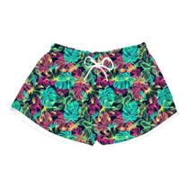 Shorts Feminino Estampado Florido Colorido Moda Praia Runner - DUALITY