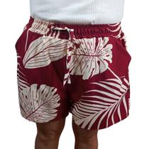 Shorts Feminino Floral Soltinho Casual Com Bolsos