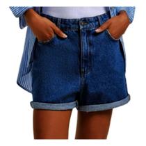 Shorts Feminino Hering Jeans Cintura Alta Azul - HBXC1BSN