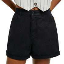 Shorts Feminino Hering Jeans Mom Preto - HB91