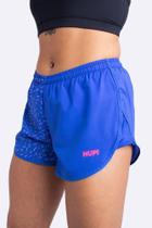 Shorts Feminino Hupi Joy Azul e Rosa para Corrida Beach Tennis com Forro