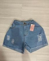 Shorts Feminino Jeans azul claro tamanho 40 Shorts Feminino Jeans azul claro tamanho 40