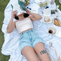 Shorts Feminino Jeans Claro Casual Basico Blogueira Go Girl