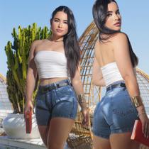 Shorts Feminino Jeans Curto com Cinto