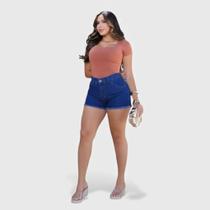 Shorts Feminino Jeans Escuro Human Body Shorts Feminino Jeans Escuro Human Body