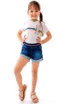 Shorts Feminino Jeans Jogger com Ribana