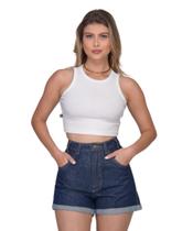 Shorts Feminino Jeans Mom Amaciado Razon Jeans