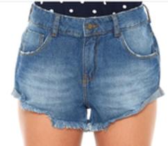 Shorts Feminino KZKC Tam 38 - Hering Jeans Barra Desfiada Presa Lateral.