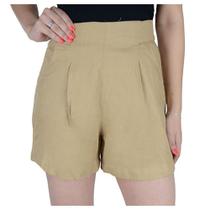 Shorts Feminino Lado Avesso Confort Bege Palha - L12642 Shorts Feminino Lado Avesso Confort Bege Palha - L12642