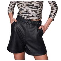 Shorts Feminino Lado Avesso Pin Up Preta - L1241 Shorts Feminino Lado Avesso Pin Up Preta - L1241