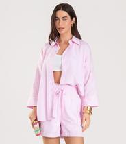 Shorts Feminino Listrado Dianna Rosa