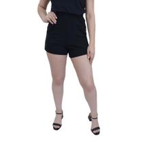 Shorts Feminino LZT Canelado Curto Preto - 8063