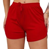 Shorts feminino malha canelada ideal para uso diario e saida de paria