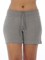 Shorts Feminino Moletinho Com Elastano De Cós Mescla Claro