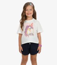 Shorts Feminino Moletom Rovi Kids Azul