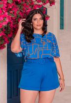 Shorts Feminino Plus Size Alfaiataria Com Cinto Forrado Shorts Feminino Plus Size Alfaiataria Com Cinto Forrado