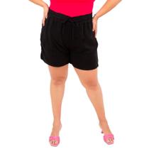 Shorts Feminino Plus Size, Jeans, Preto