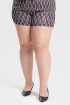 Shorts Feminino Plus Size Malha Fria Sublimada Cós c/ Elástico - Serena