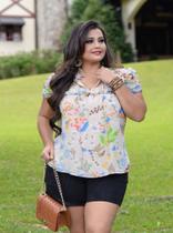 Shorts Feminino Plus Size Preto em Suede